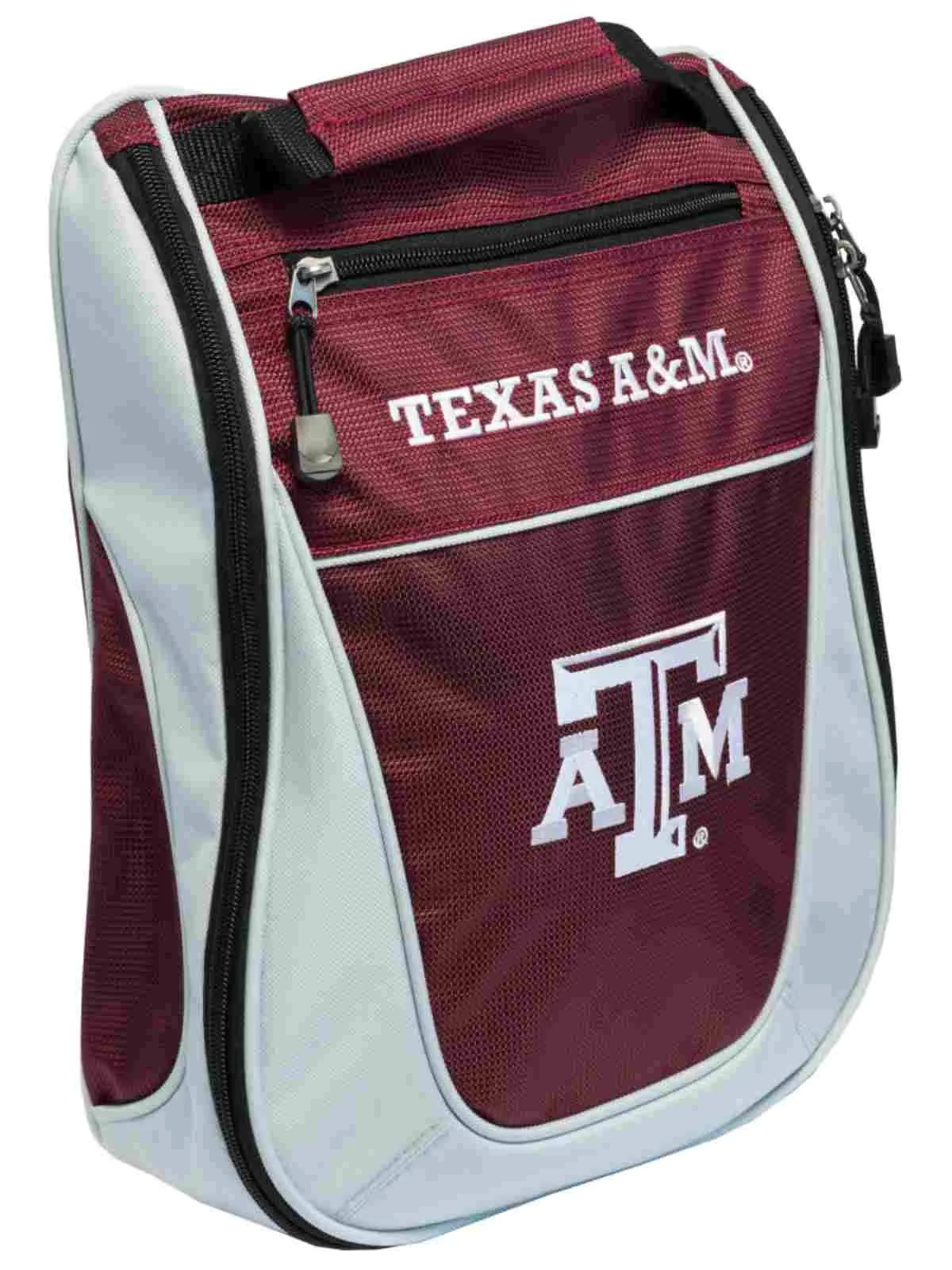 Texas A&M Aggies Team Golf Red White Zippered Carry-On Golf Shoes Travel Bag
