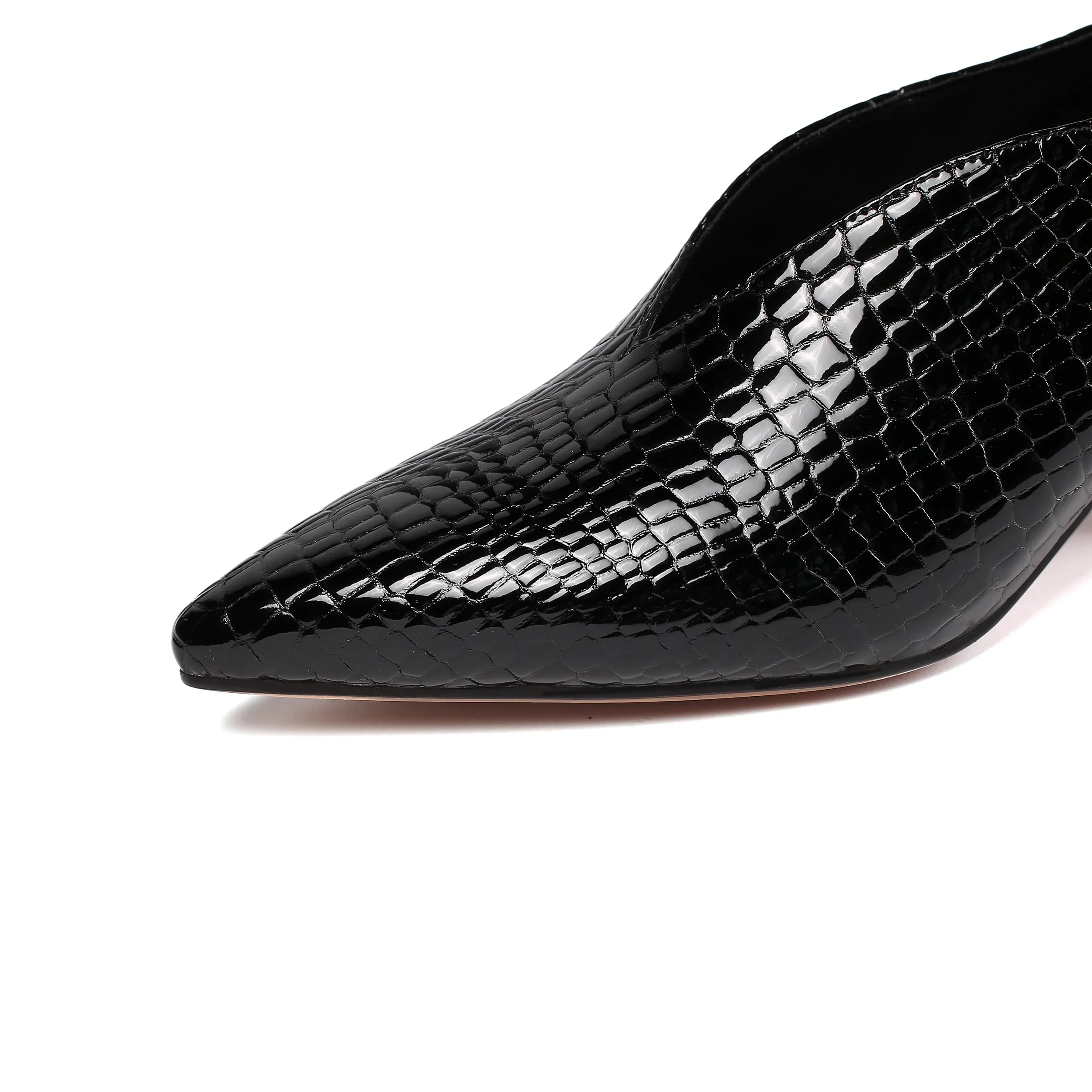 TinaCus Handmade Women's Patent Leather Slip On Printed Snakeskin Casual Shoes
