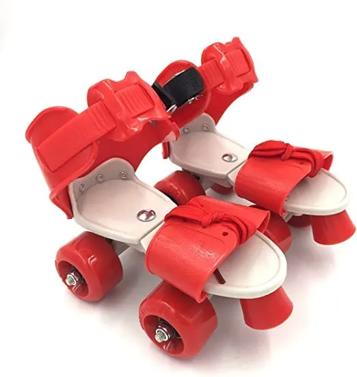 Toy Imagine™ Red Beginner Roller Inline Skating with Adjustable Size and Front Break for Skates for Kids 4-8 Years Polyurethane 4 Wheels Skates with School Sports