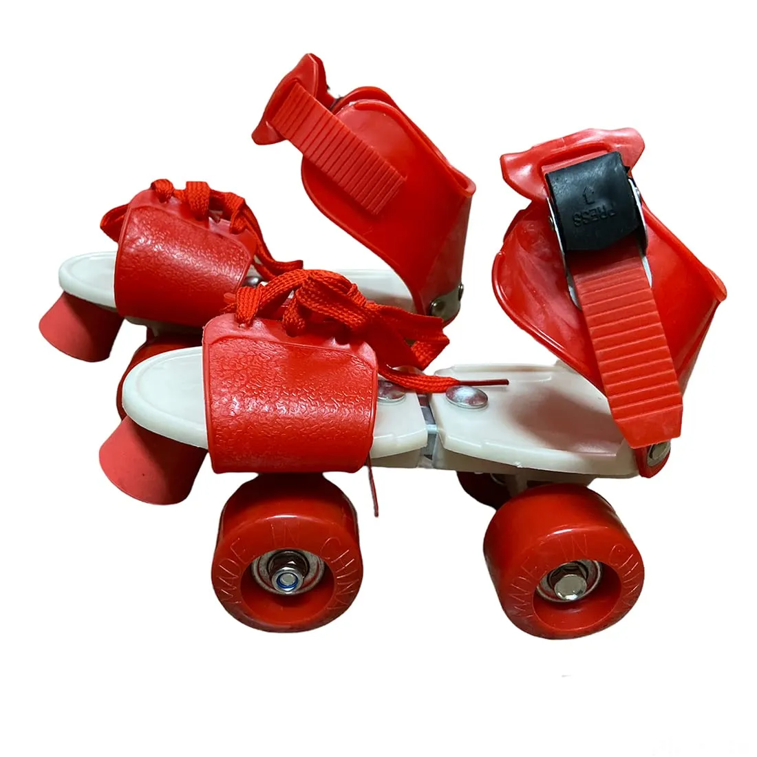 Toy Imagine™ Red Beginner Roller Inline Skating with Adjustable Size and Front Break for Skates for Kids 4-8 Years Polyurethane 4 Wheels Skates with School Sports