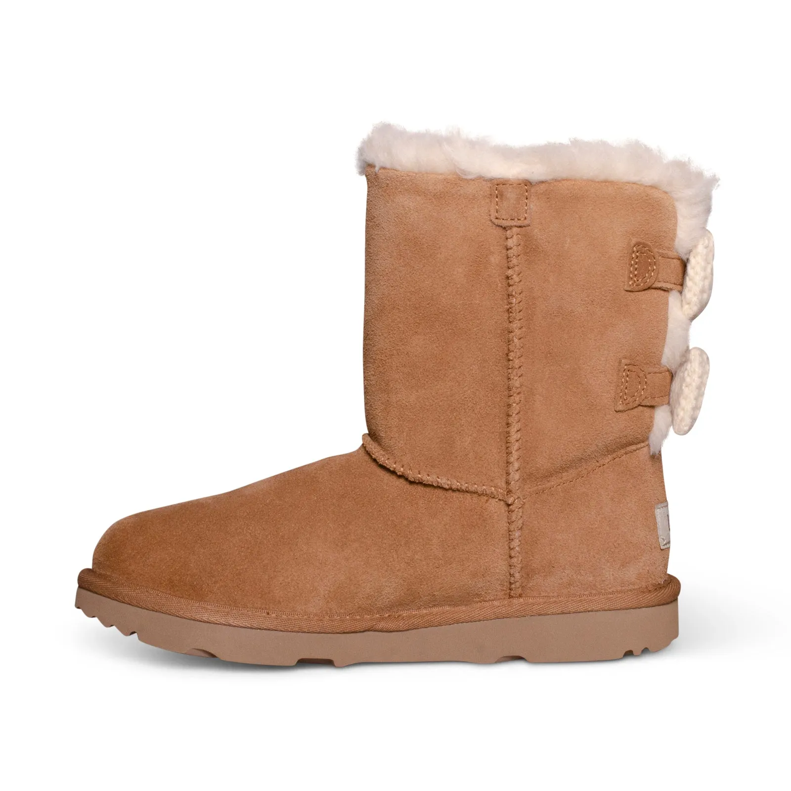 UGG Bailey Knit Bow Chestnut Boots - Youth
