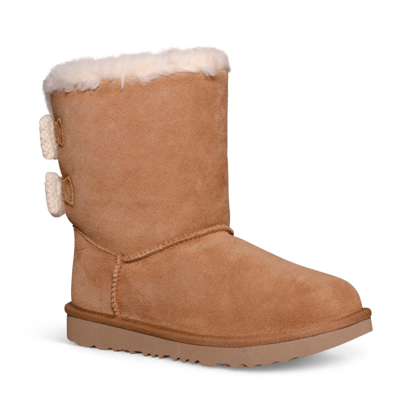 UGG Bailey Knit Bow Chestnut Boots - Youth