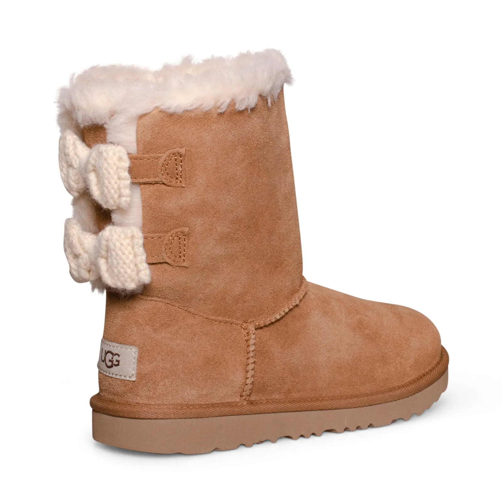 UGG Bailey Knit Bow Chestnut Boots - Youth