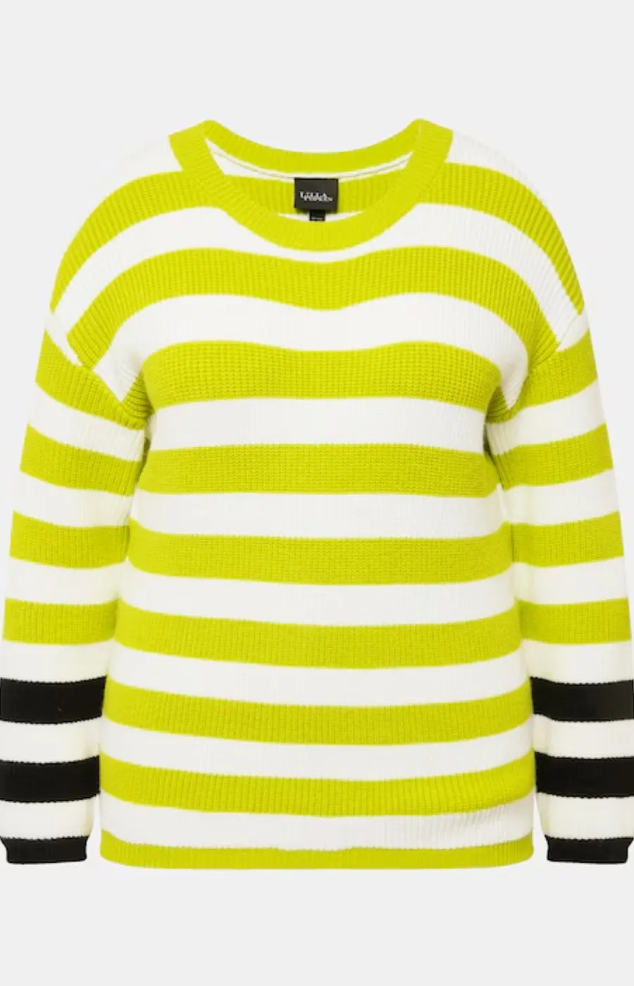 Ulla Popken Stripe Sweater in Green