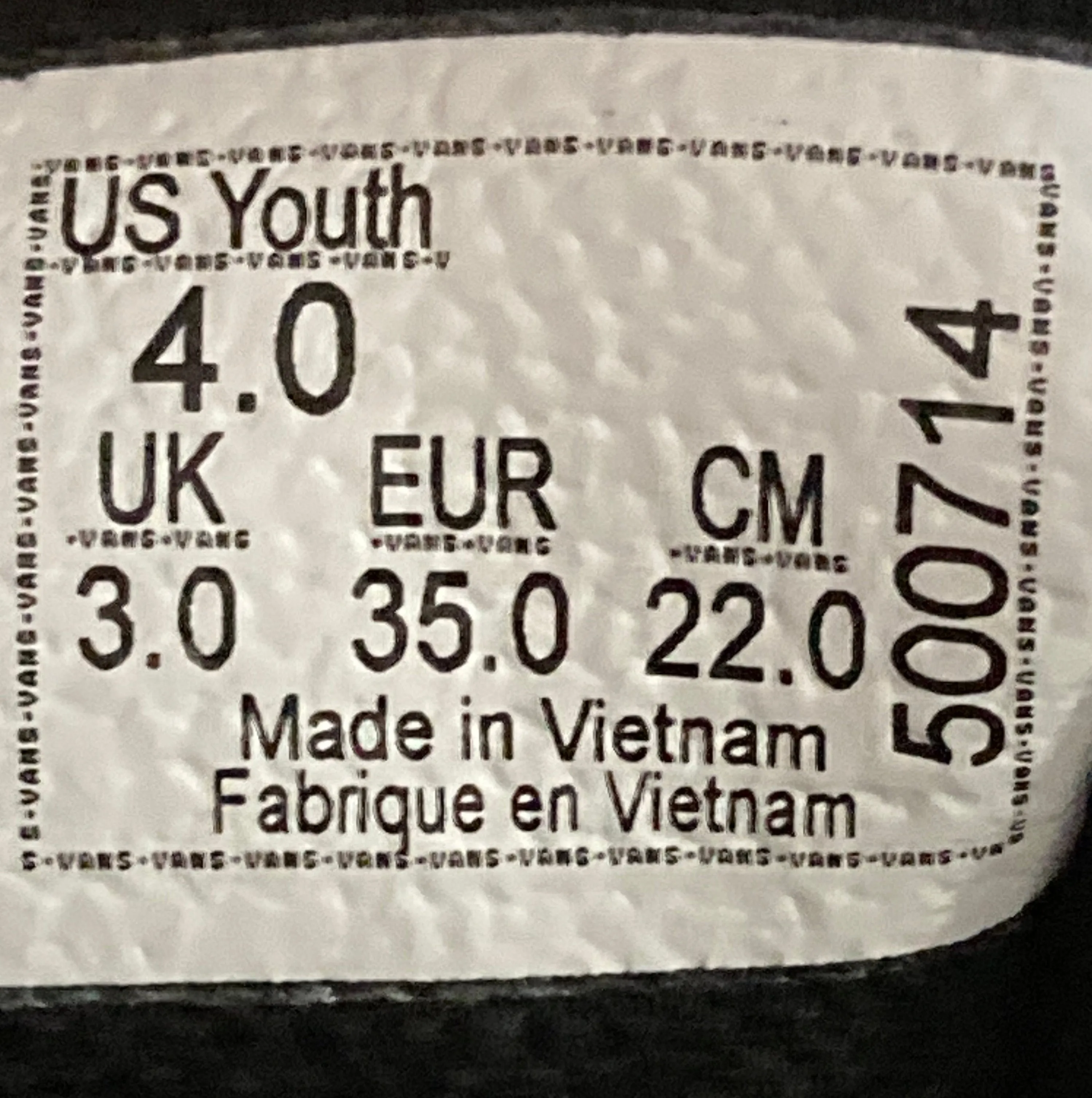 VANS ATWOOD Low Top Youth Size 4 Fabric Skateboarding Shoes Sneakers Black