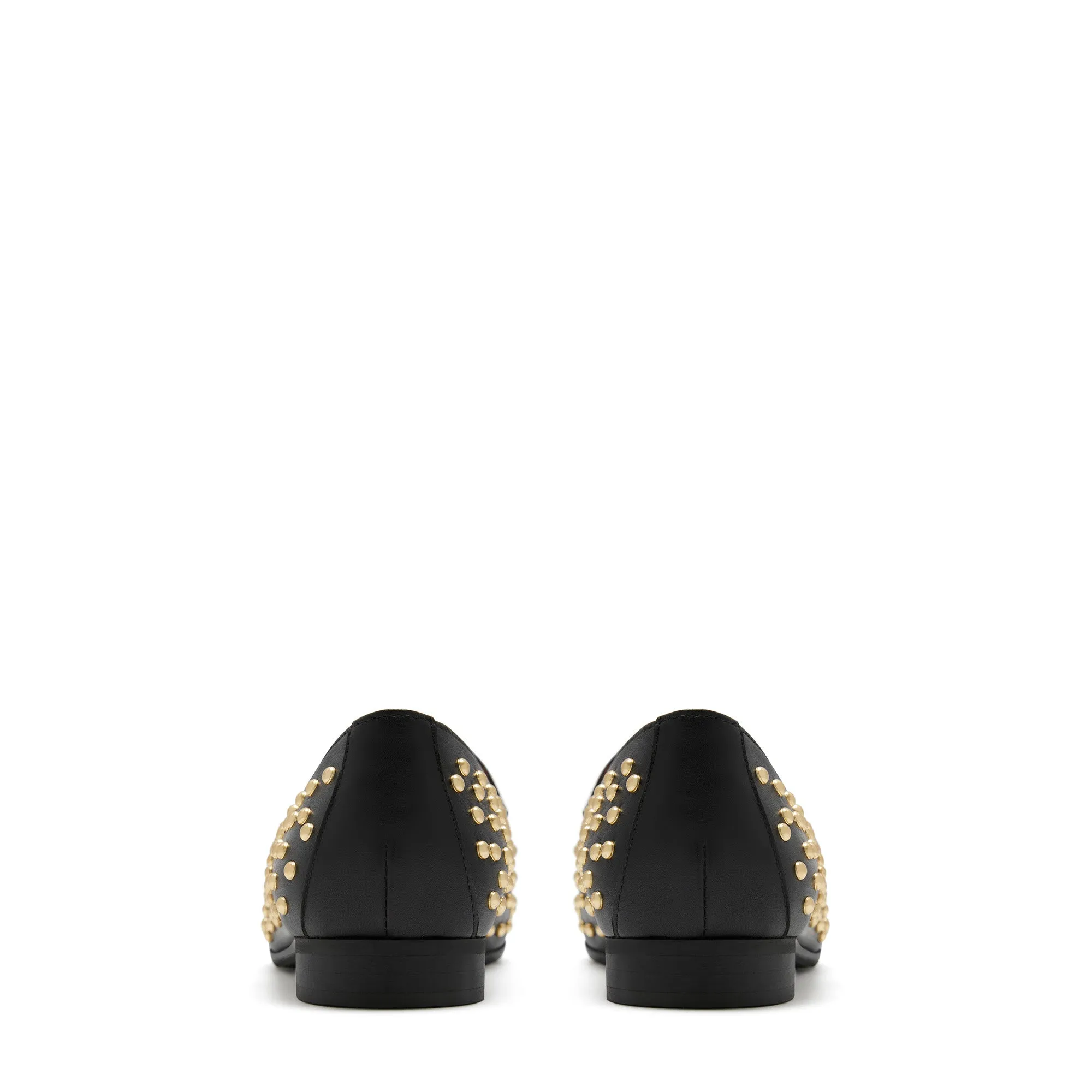 Vendôme Fleur black calfskin leather studded loafers