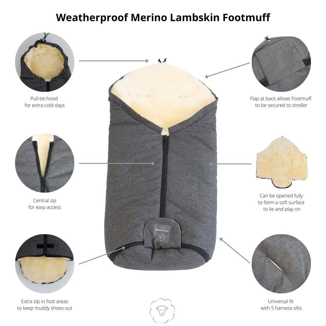 Weatherproof Lambskin Footmuff (Universal Fit)