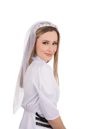 White Bridal Veil  for Hen Night Fancy Dress Costume Accessory