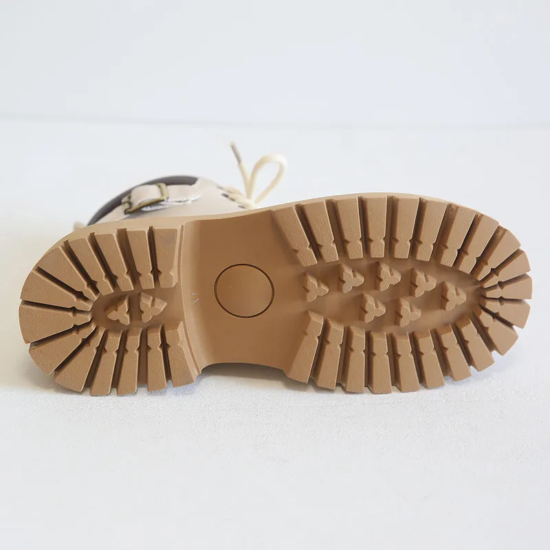 Women Retro Autumn Casual Buckle Thick Sole Boots