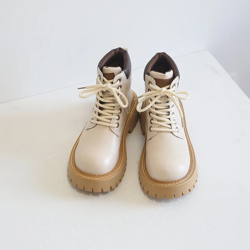 Women Retro Autumn Casual Buckle Thick Sole Boots