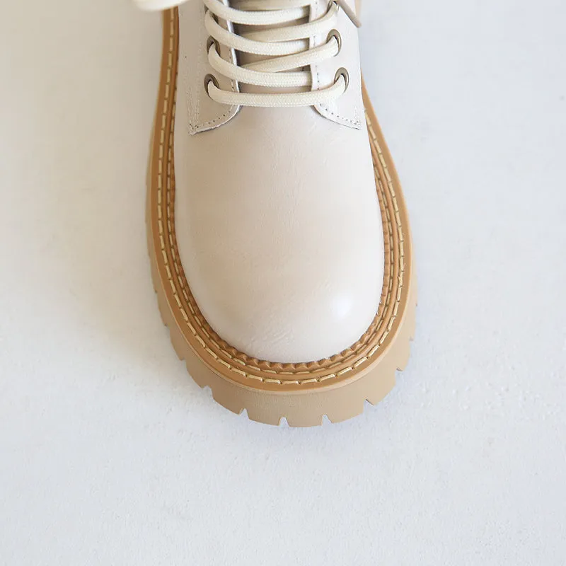 Women Retro Autumn Casual Buckle Thick Sole Boots
