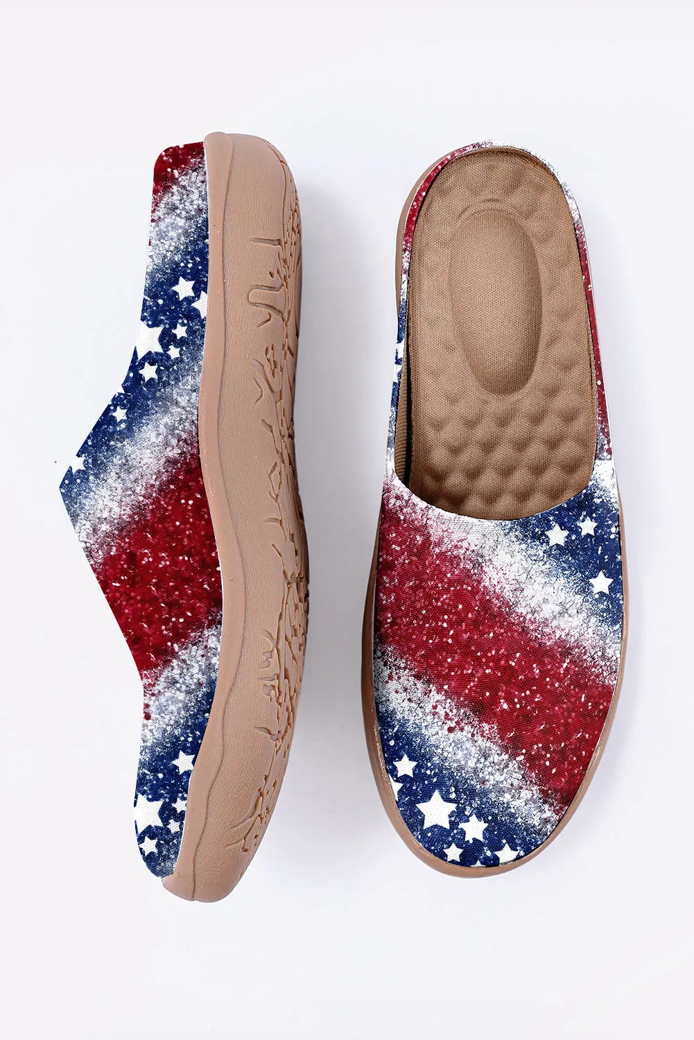 Women Slip On Sneakers USA Flag Walking Running Footwear