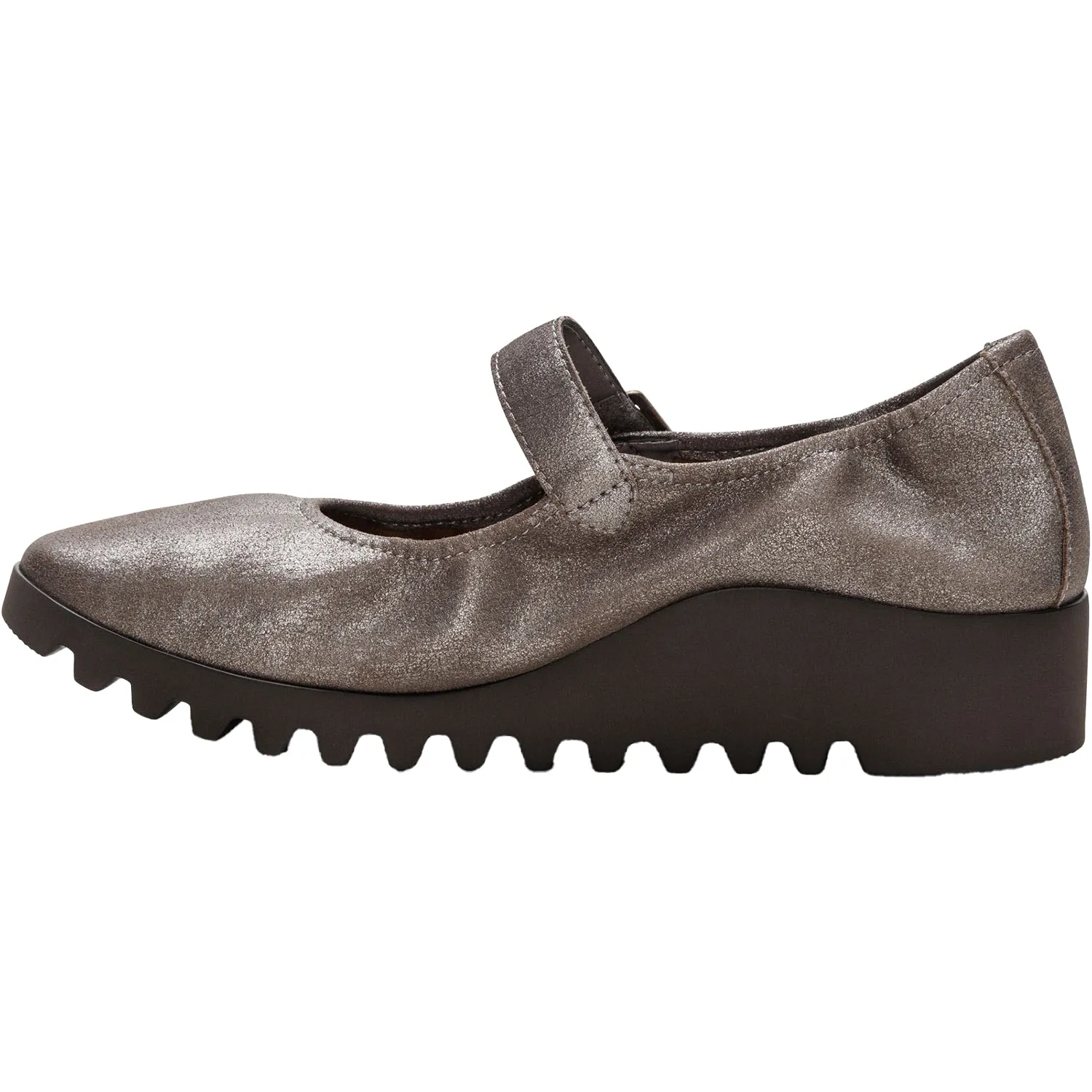Women's Aetrex Joanne Brushed Silver Leather