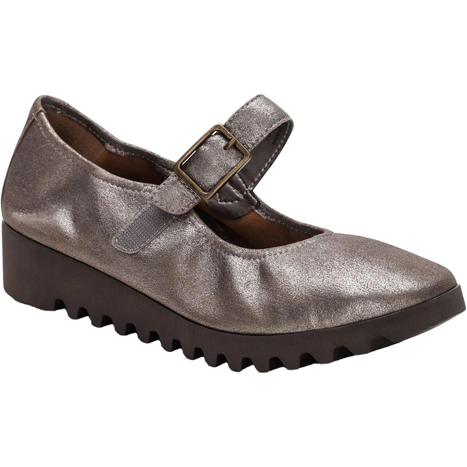 Women's Aetrex Joanne Brushed Silver Leather