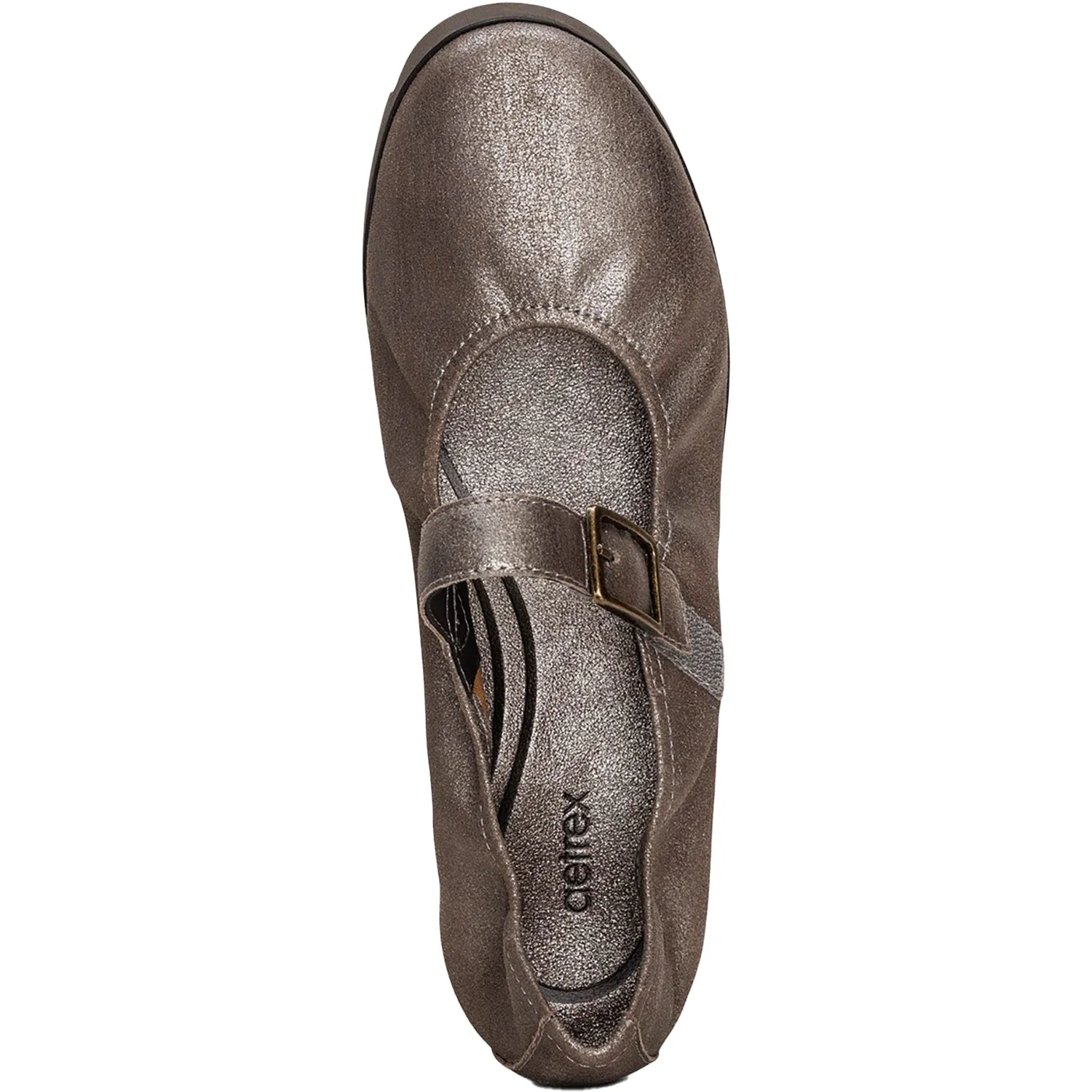 Women's Aetrex Joanne Brushed Silver Leather