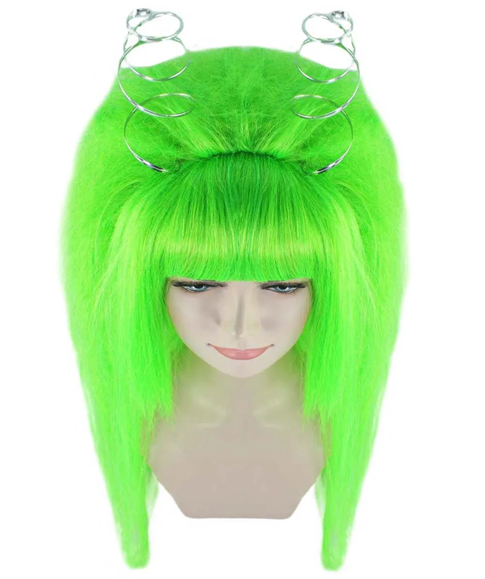 Women's Clown Girl Green Wig with Headpiece | Character Cosplay Halloween Wigs | Premium Breathable Capless Cap