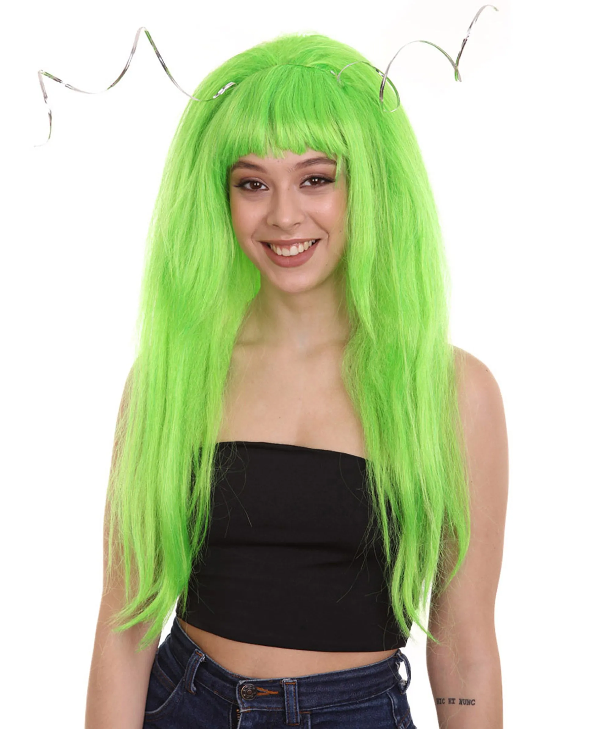 Women's Clown Girl Green Wig with Headpiece | Character Cosplay Halloween Wigs | Premium Breathable Capless Cap