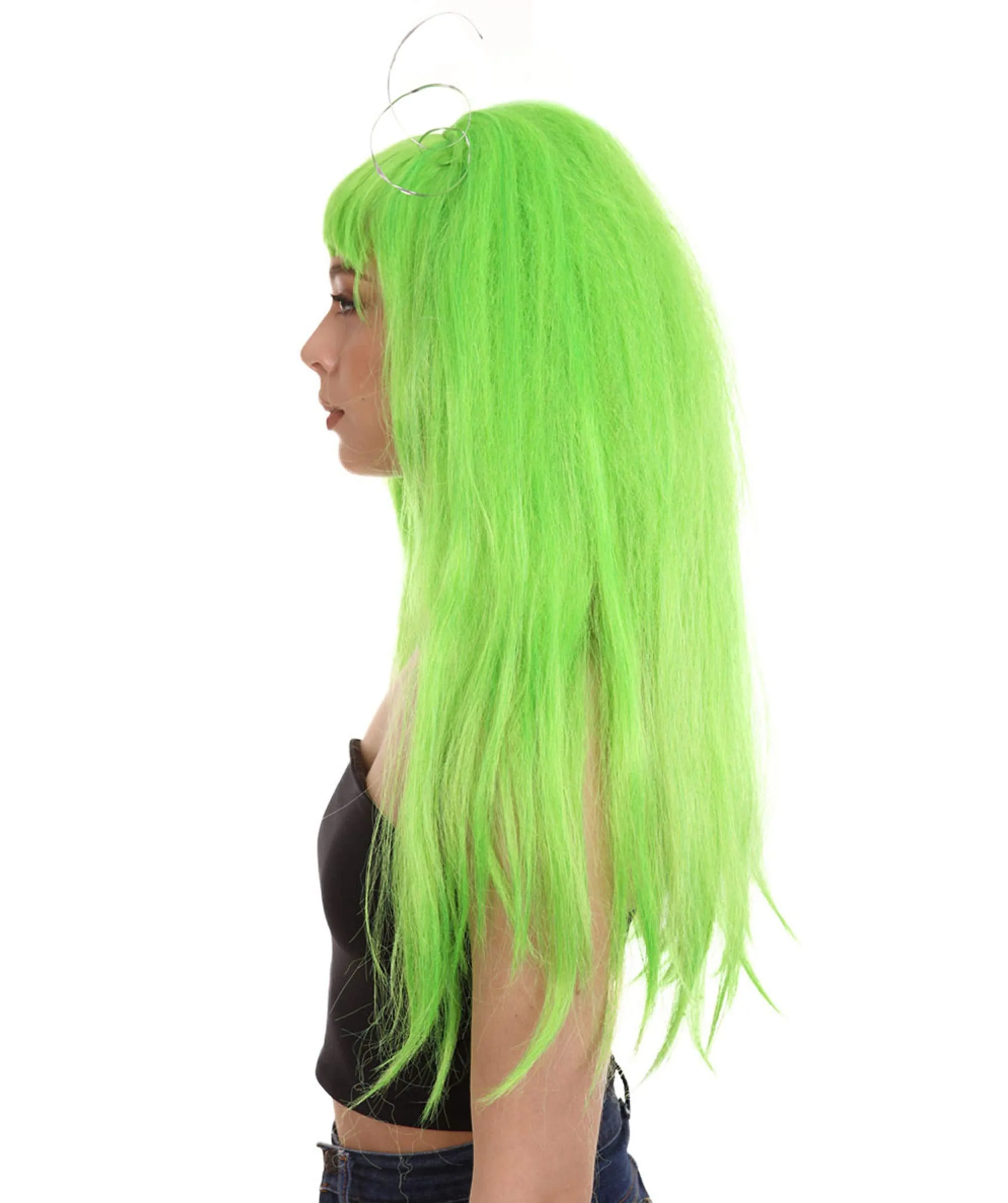 Women's Clown Girl Green Wig with Headpiece | Character Cosplay Halloween Wigs | Premium Breathable Capless Cap