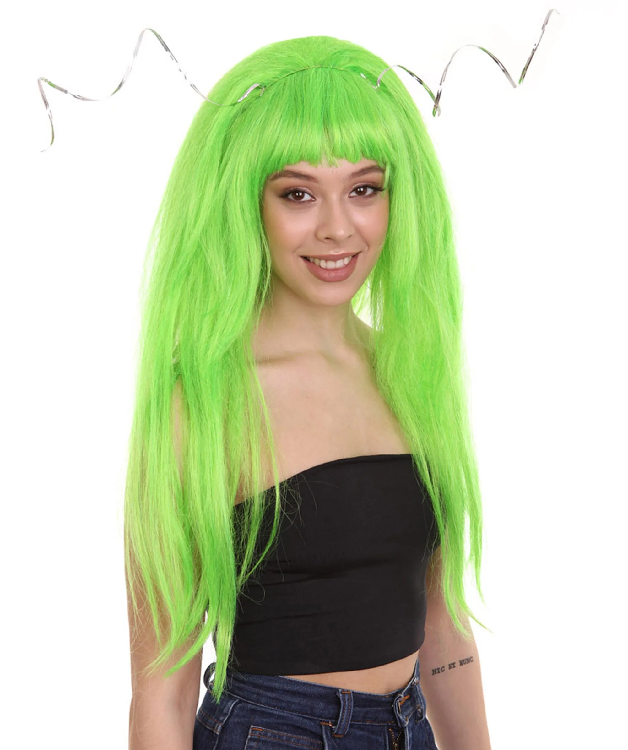 Women's Clown Girl Green Wig with Headpiece | Character Cosplay Halloween Wigs | Premium Breathable Capless Cap