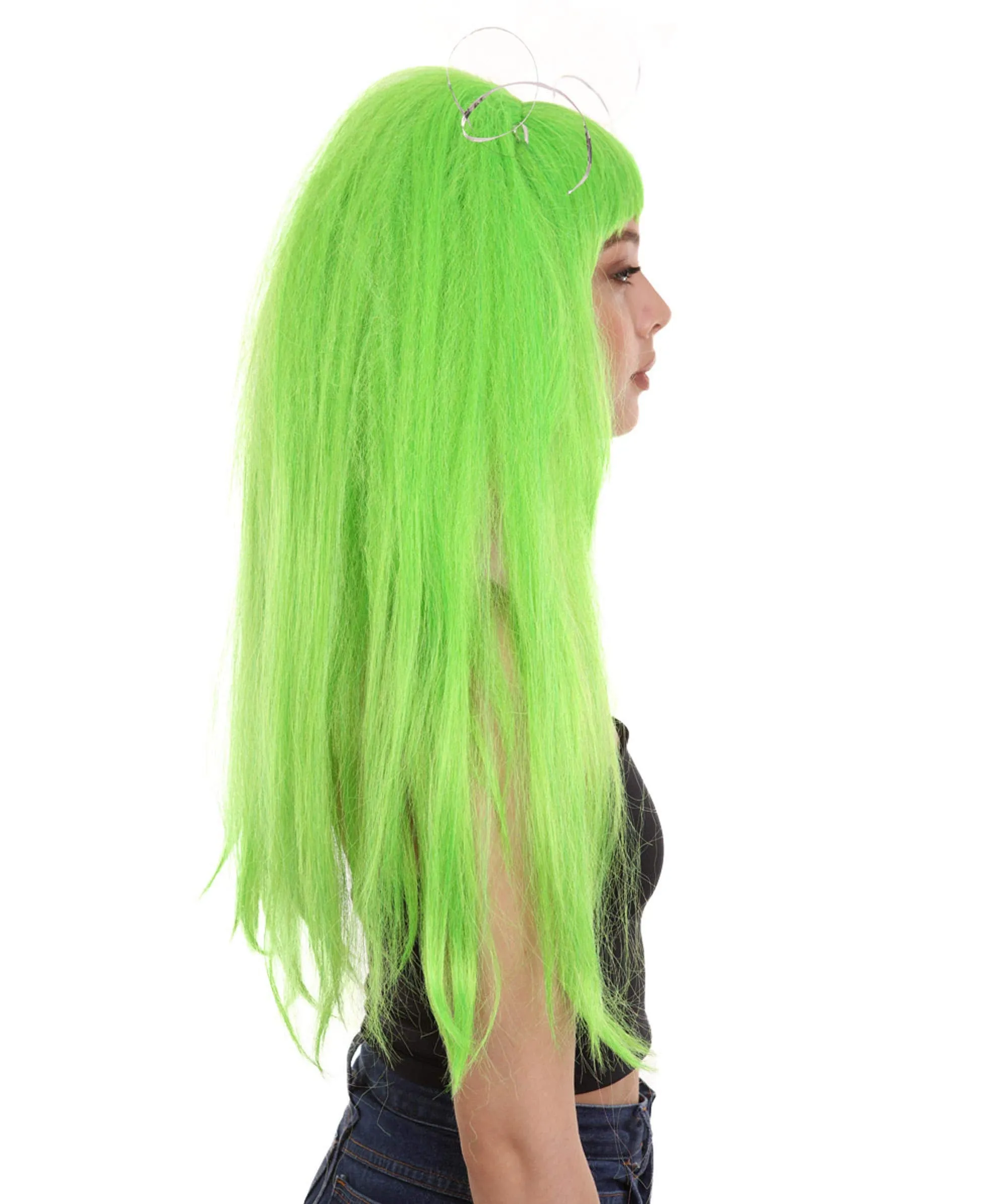 Women's Clown Girl Green Wig with Headpiece | Character Cosplay Halloween Wigs | Premium Breathable Capless Cap