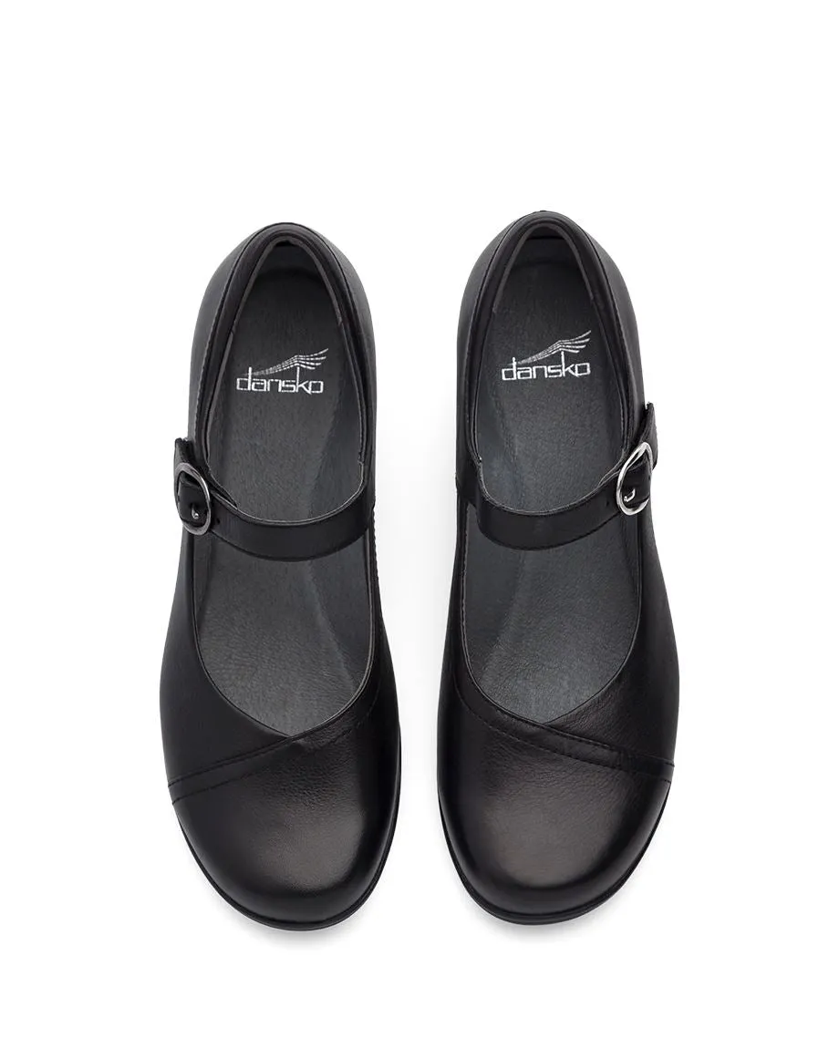 Women's Dansko Fawna Color: Black Milled Napa (WIDE WIDTH)