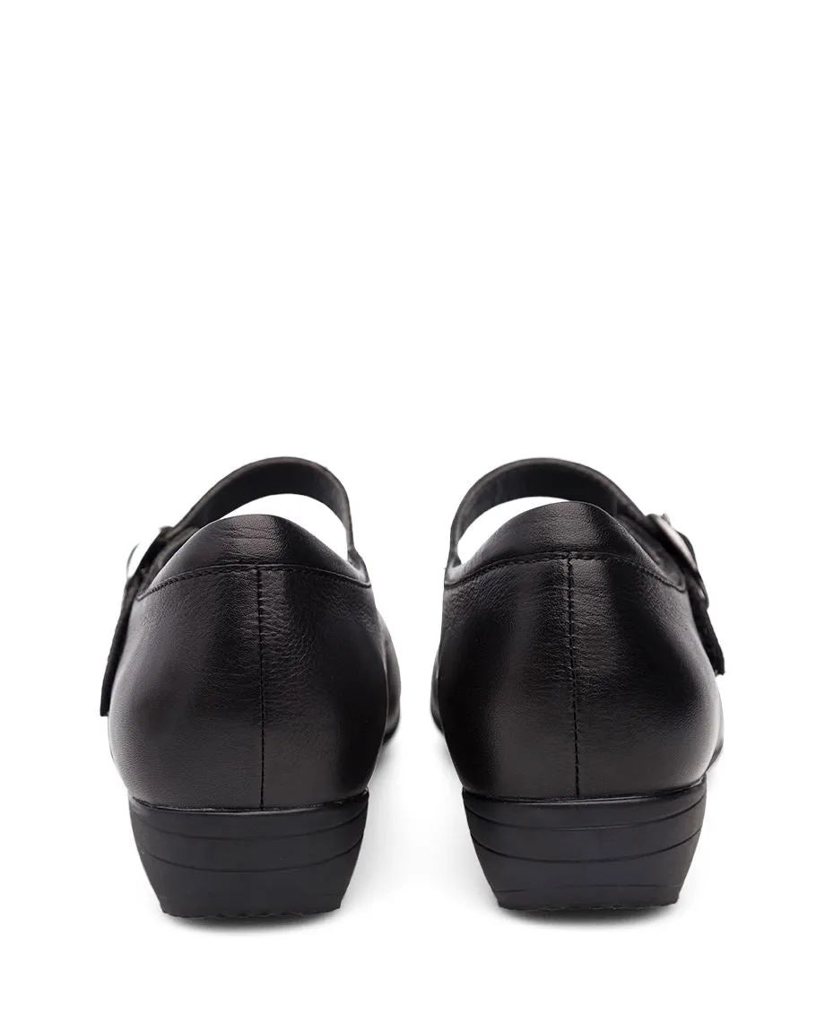 Women's Dansko Fawna Color: Black Milled Napa (WIDE WIDTH)