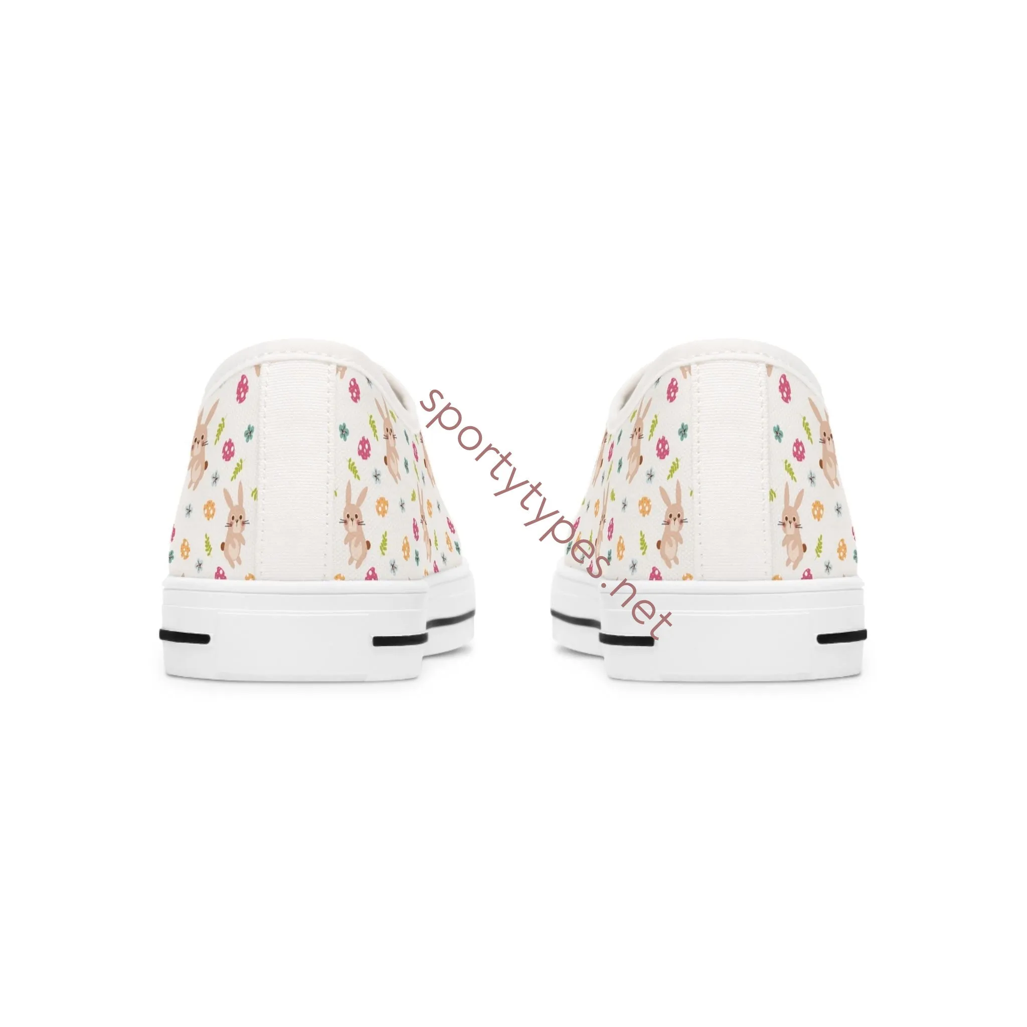 Women's Rabbit Print Low Top Canvas Sneakers